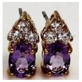 Genuine 2.00 ct Amethyst Earrings