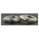Genuine Black & White Diamond Hoop Earrings