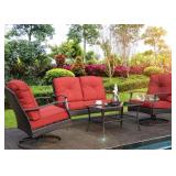 New Patio Loveseat & 2 Swivel Chairs & Coffee