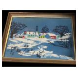 Hand Stitched Winter Scene Picture
