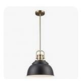 Home Decorators Shelston 13" BK & Brass Pendant