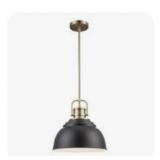 Home Decorators 10" Black & Brass Pendant Light