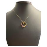 10kt Gold Amethyst Heart 18" Necklace