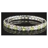 Peridot & White Topaz 2.00 ct Eternity Band