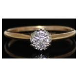 10kt Gold Antique Style Diamond Ring