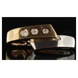 14kt Gold Two-Tone Channel Set Diamond Pendant