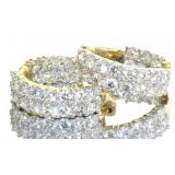 14kt Gold 6.00 ct Diamond Hoop Earrings