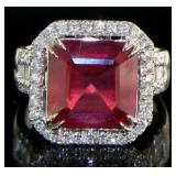 14kt Gold 8.56 ct Ruby & Diamond Ring
