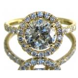 14K Gold 2.56 ct Round Brilliant Diamond Ring