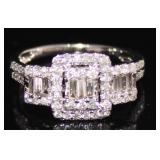 14k Gold 1.00 ct Emerald Oval Cut Diamond Ring