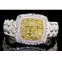 Genuine Pave' Fancy Yellow Diamond Designer Ring