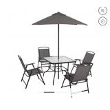 New Patio Table, 4 Chairs & Umbrella