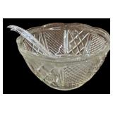 Beautiful Crystal Punch Bowl & 20 Cups