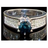 18k Gold 2.28 ct Blue Diamond Ring