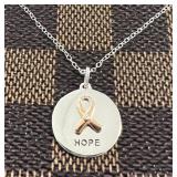 10kt Rose Gold & Sterling Diamond Hope Necklace