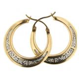 10kt Gold Two-Tone 19.0 mm Hoop Earrings