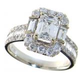 14kt Gold 2.44 ct Emerald Cut Lab Diamond Ring