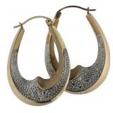 10kt Gold XL Elongated 25.6 mm Hoop Earrings