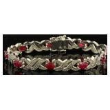 Genuine 5.00 ct Ruby & Diamond Accent Bracelet