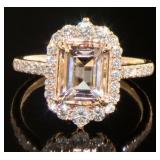 14kt Rose Gold 2.00 ct Morganite & Diamond Ring