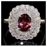 14kt Gold 1.90 ct Pink Tourmaline & Diamond Ring