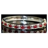 Natural 4.50 ct Cabochon Ruby & White Topaz Cuff