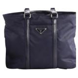 Prada Open Tote Tessuto Navy Handbag