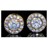 Brilliant 2.50 ct White Sapphire Stud Earrings