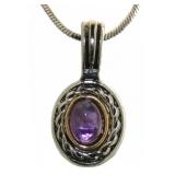 Yurman Style Natural Amethyst Necklace