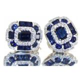 14kt Gold 2.00 ct Sapphire & Diamond Earrings