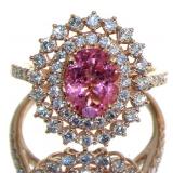 14kt Rose Gold 2.65 ct Oval Pink Tourmaline Ring