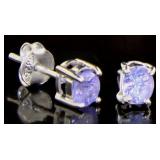 Natural Oval 1.00 ct Tanzanite Stud Earrings