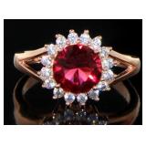 Stunning Round 2.50 ct Ruby Dinner Ring