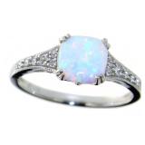 Cushion Cut 1.30 ct White Opal Dinner Ring