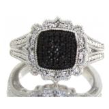 Elegant Black Diamond Cocktail Ring