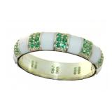 Elegant Emerald & Opal Eternity Band