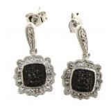 Elegant Black Diamond Dangle Earrings