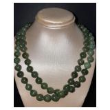 Natural Jade 8mm Hand Knotted 30" Necklace