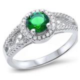 Round Halo 1.50 ct Emerald Designer Ring