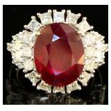 14kt Gold 11.46 ct Ruby & Diamond Ring