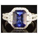 14kt Gold 4.99 ct Sapphire & Diamond Ring