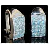 3.00 ct Natural Blue Topaz Waterfall Earrings