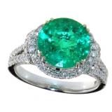 14kt Gold 4.18ct Emerald & Diamond Ring