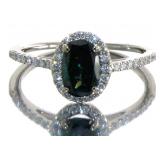 14kt Gold 1.24 ct Fancy Green Oval Diamond Ring