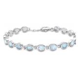 Beautiful Oval White Opal Tennis Bracelet