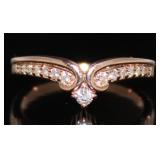 14kt Rose Gold 1/4 ct Diamond Princess Ring