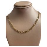 14kt Gold 18" Figaro Link Necklace