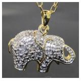 Diamond Accent Elephant Pendant