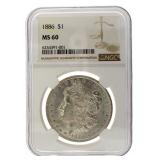 1886 - MS60 Morgan Silver Dollar