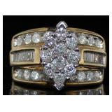 10kt Gold Marquise Cut 2.00 ct Diamond Ring